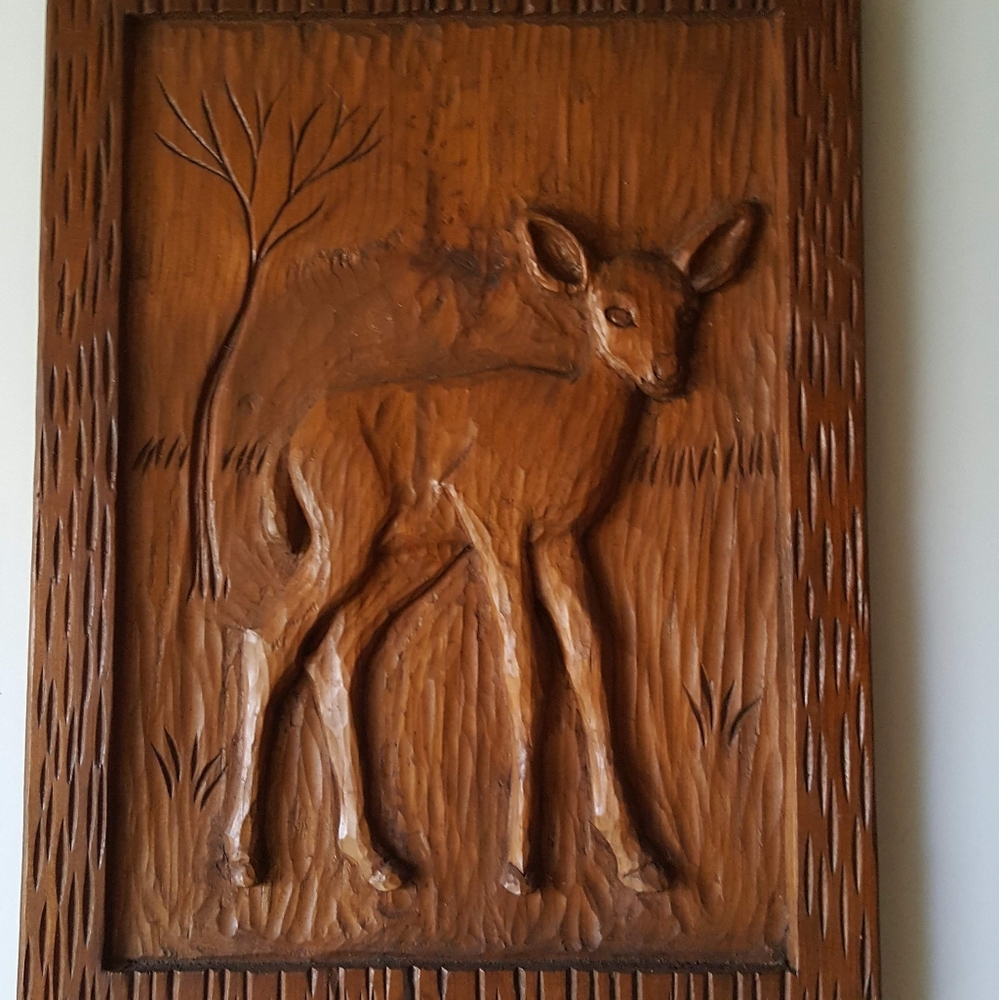 Vintage Wooden Carved Wall Art
